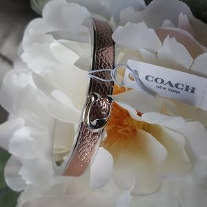 Coach Rose Gold/ Silver Hinged Bangle